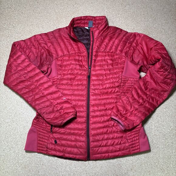Eddie Bauer Down Puffer Jacket Womens Small Red First Ascent Stormdown 800 H2 - Picture 1 of 6